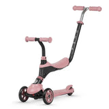 QPLAY SEMA EVO 5in1 scooter with 2in1 LED Flashing Front Wheels and Skate Board Coral Pink - Kiddy Zone