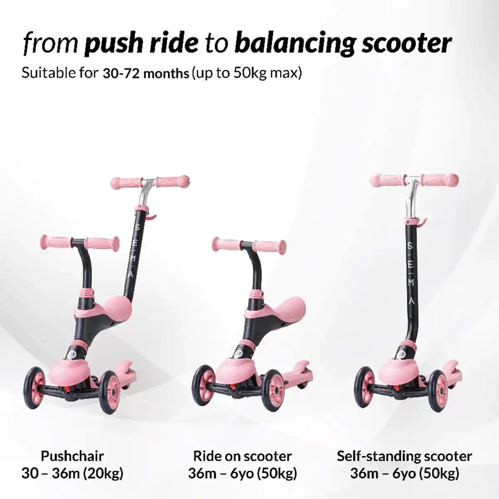 QPLAY SEMA 5in1 scooter rose/pink