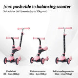 QPLAY SEMA 5in1 scooter rose/pink