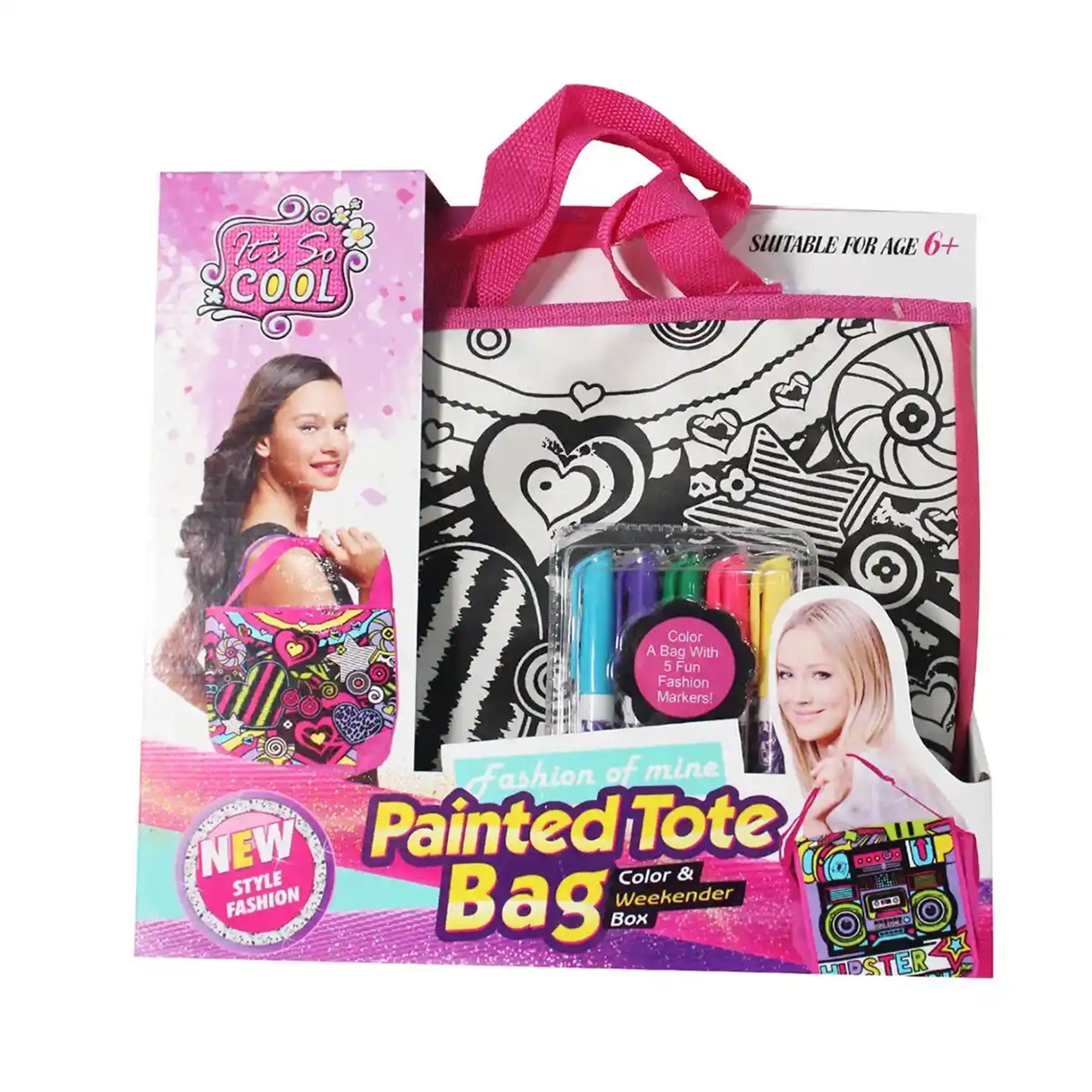 CHERRY DIY PAINTED WATERCOLOR HANDBAG (5-COLOR WASHABLE FOUNTAIN PEN) 6YRS+ - Kiddy Zone