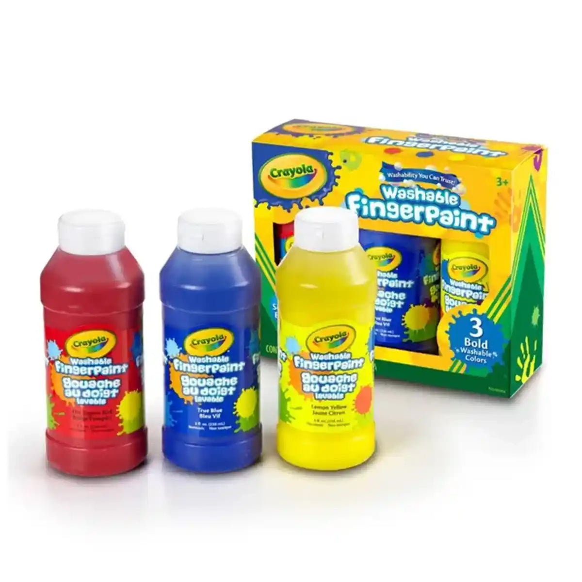 Crayola 3 8-Oz. Washable Fingerpaint Bold Colors - Kiddy Zone