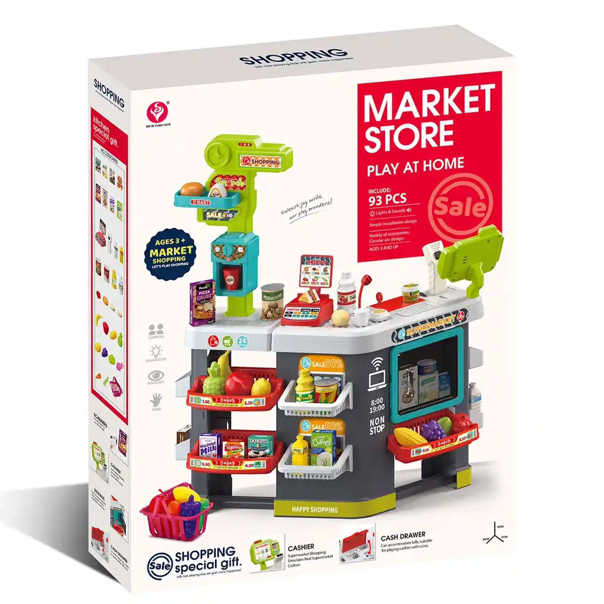 MARKET PLAY SET (Includes 93pcs accessories) 3YRS+ - Kiddy Zone