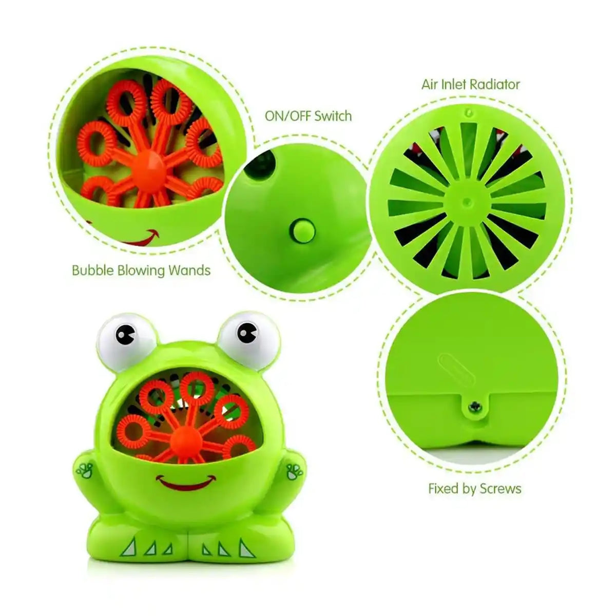 ELECTRIC HAND OPERATED FUN FROG  BUBBLE MACHINE 3YRS+ - Kiddy Zone