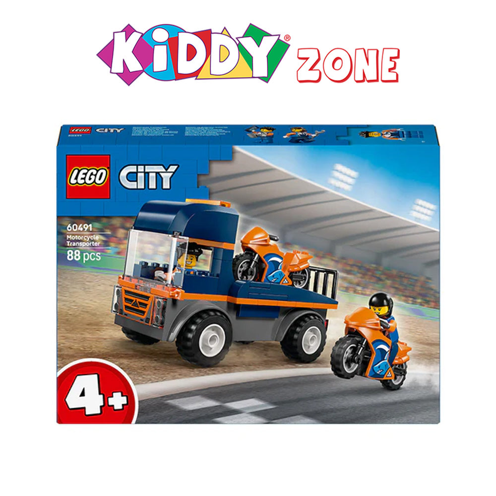 LEGOÃÂ® City Motorcycle Transporter Toy and 2 Minifigures 60491 - Kiddy Zone