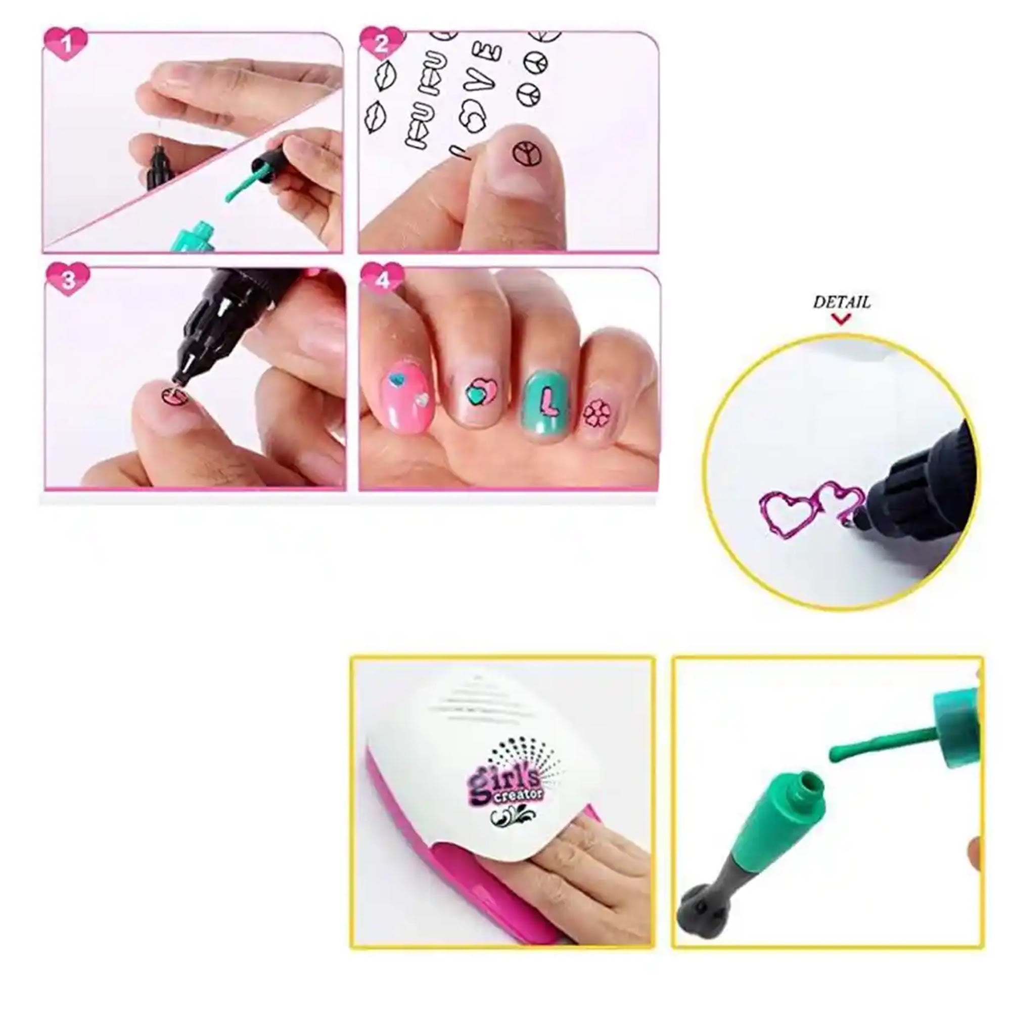 NAIL ART PEN SET 6YRS+ - Kiddy Zone