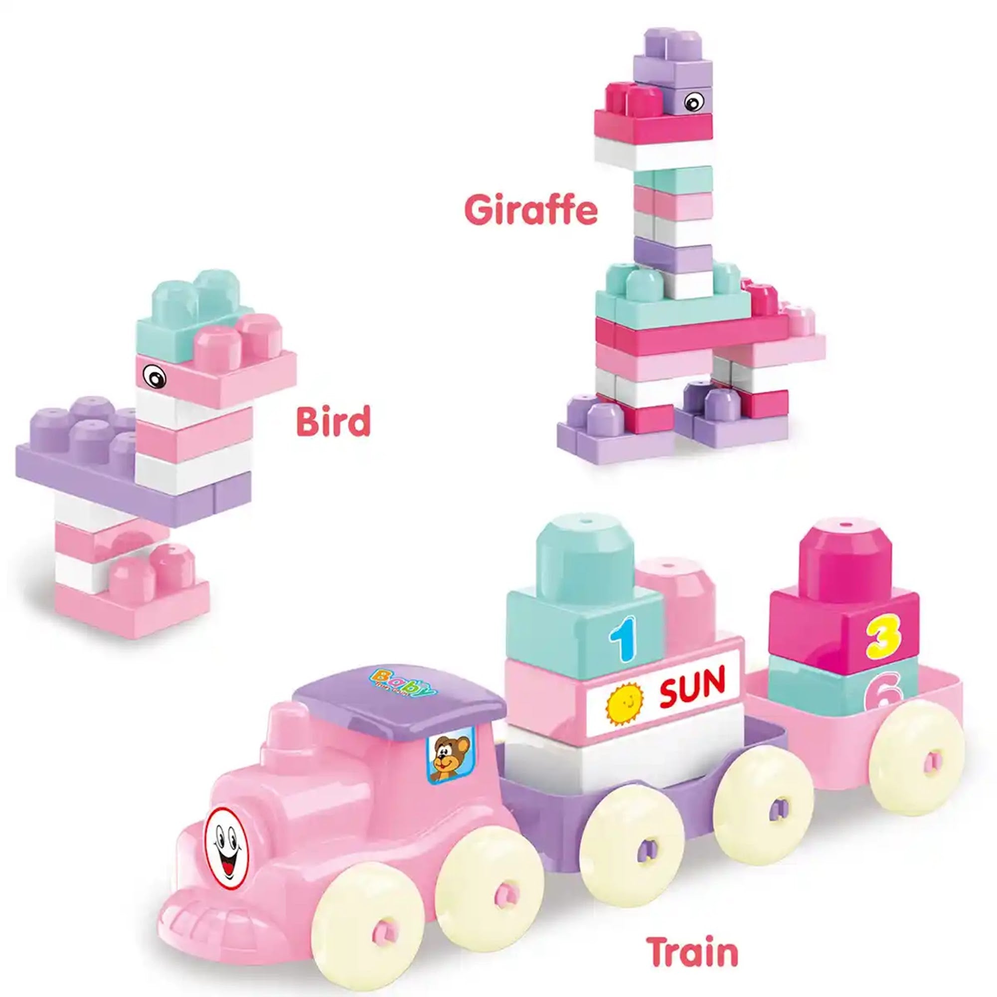 ANIMALS BUILDING BLOCKS FOR GIRLS (80 PCS) AGE- 3YRS+ - Kiddy Zone