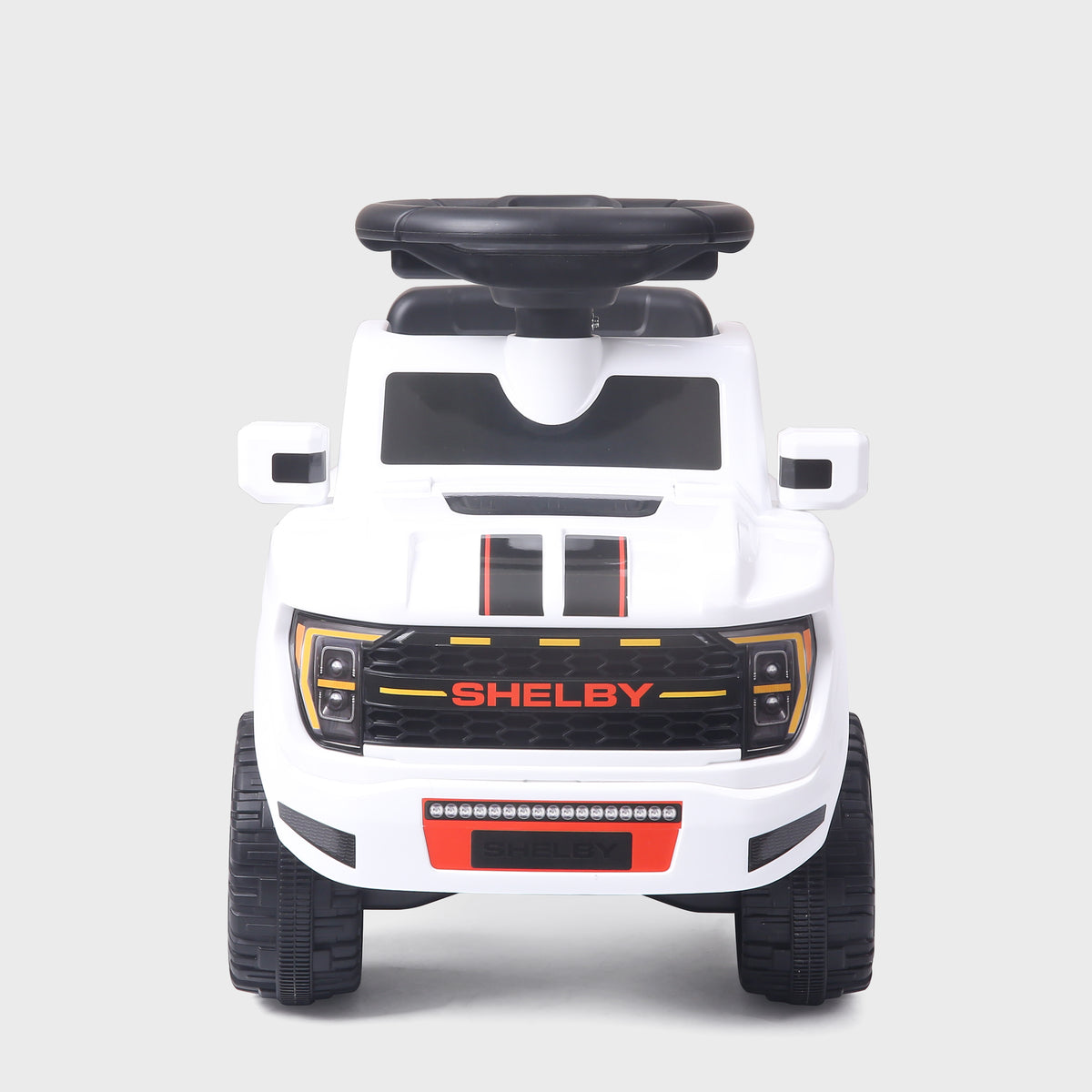 Shelby Ford F-150 Raptor Kids Foot-to-Floor Ride-On Truck with Trailer White