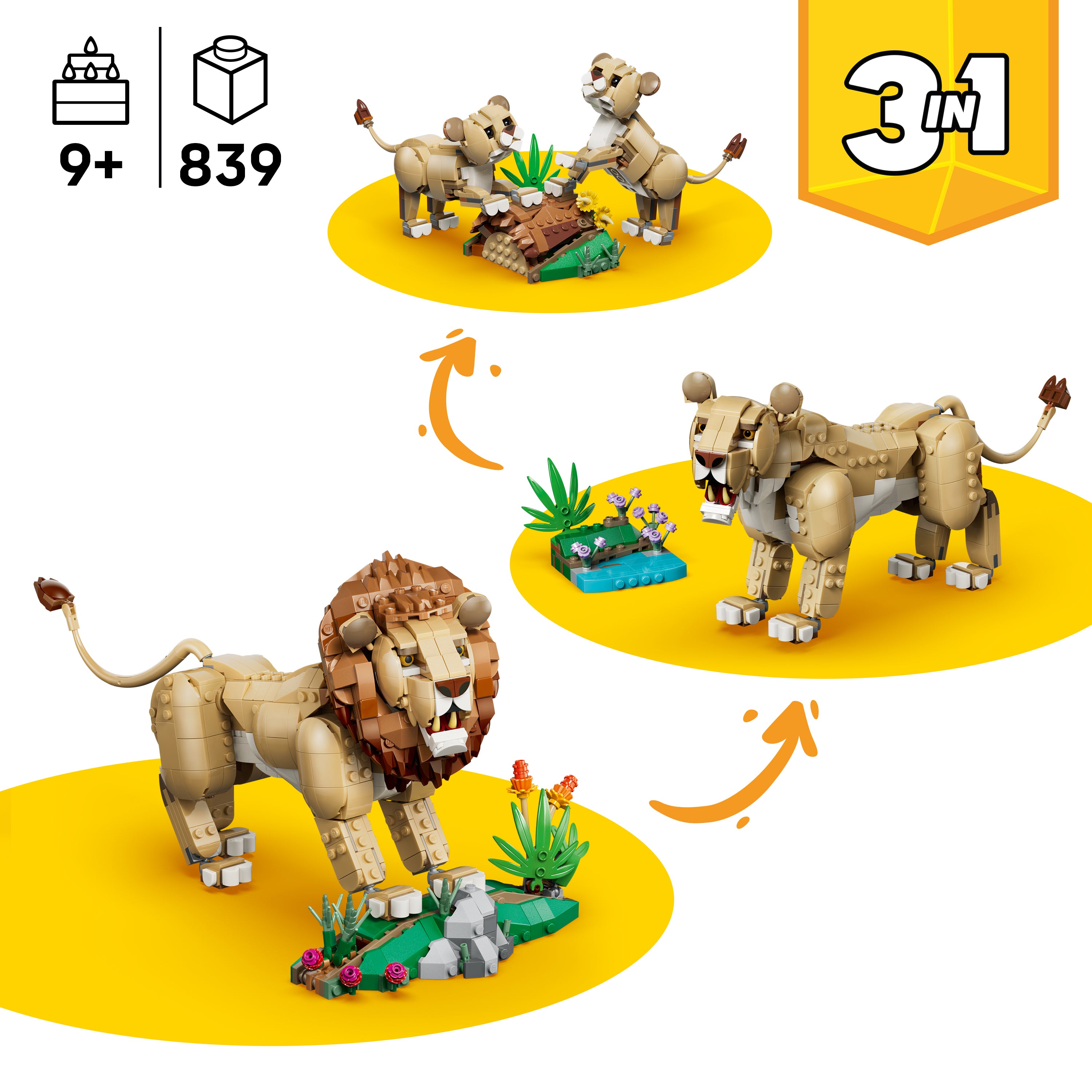 LEGO Creator 31386 Wild Animals: Majestic Lion V29 9+