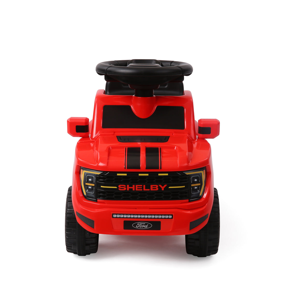 Shelby Ford F-150 Raptor Kids Foot-to-Floor Ride-On Truck with Trailer Red