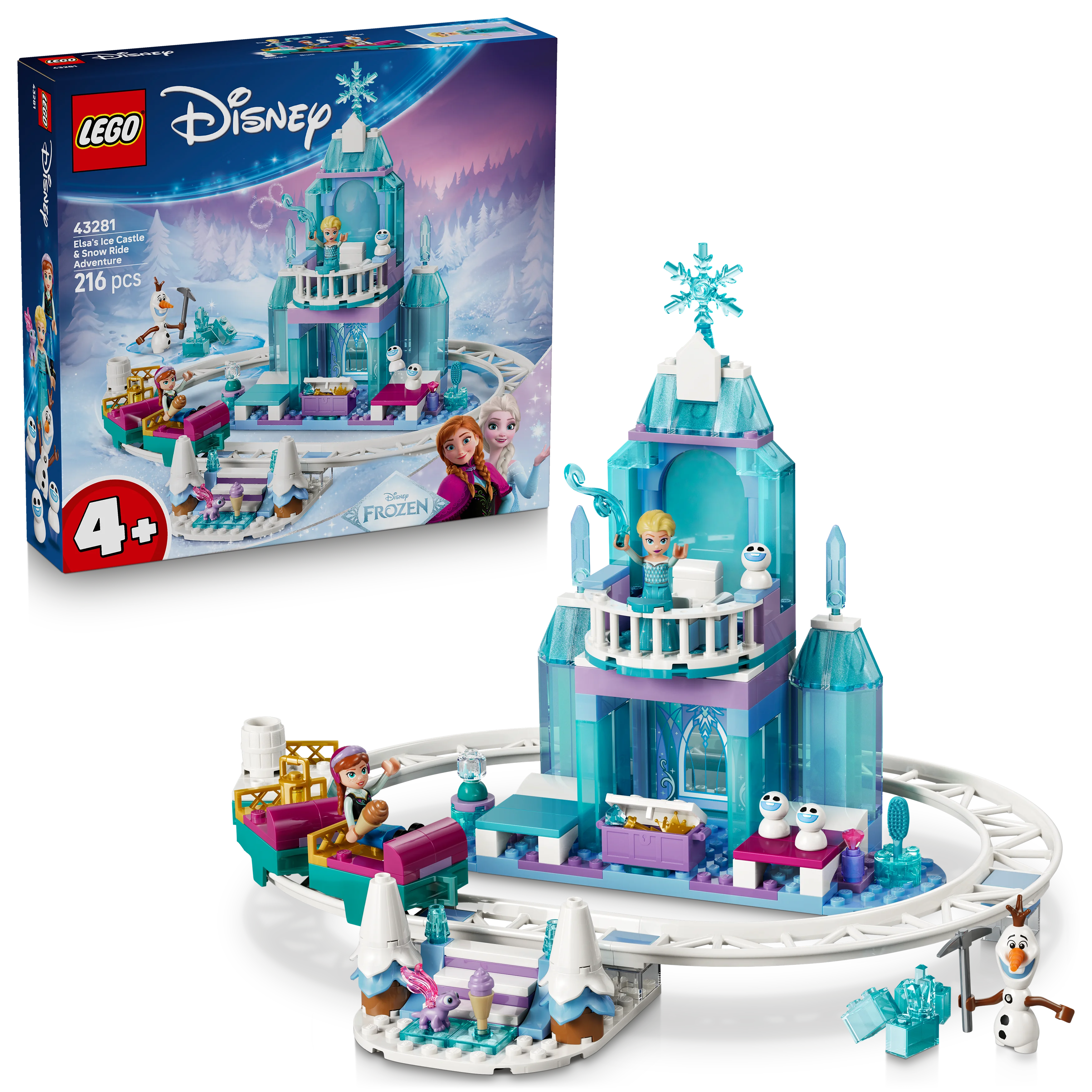 LEGO Disney Princess 43281 Elsa'S Ice Castle & Snow Ride Adventure  4+