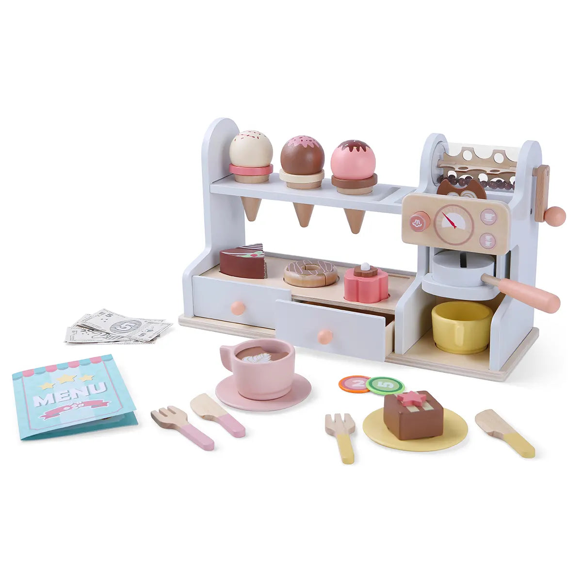 Wooden Ice Cream and Coffee Shop