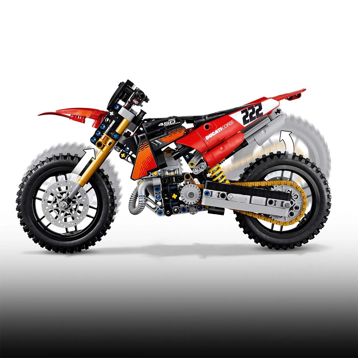 LEGO Technic 42238 Ducati Desmo450 MX Factory Motorcycle 10+