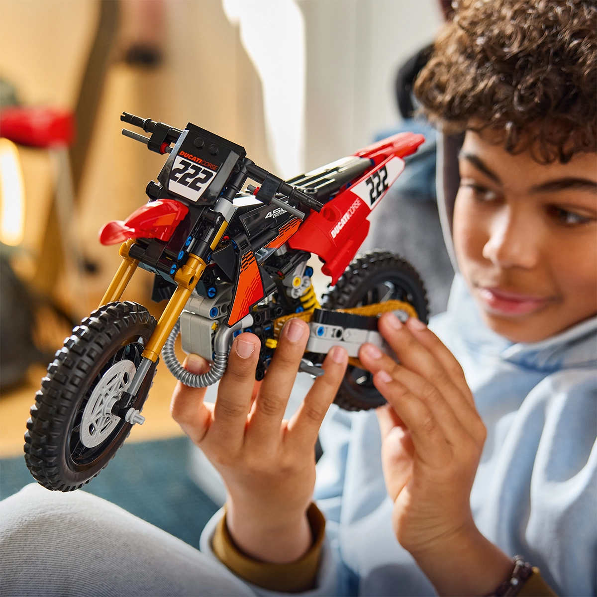 LEGO Technic 42238 Ducati Desmo450 MX Factory Motorcycle 10+