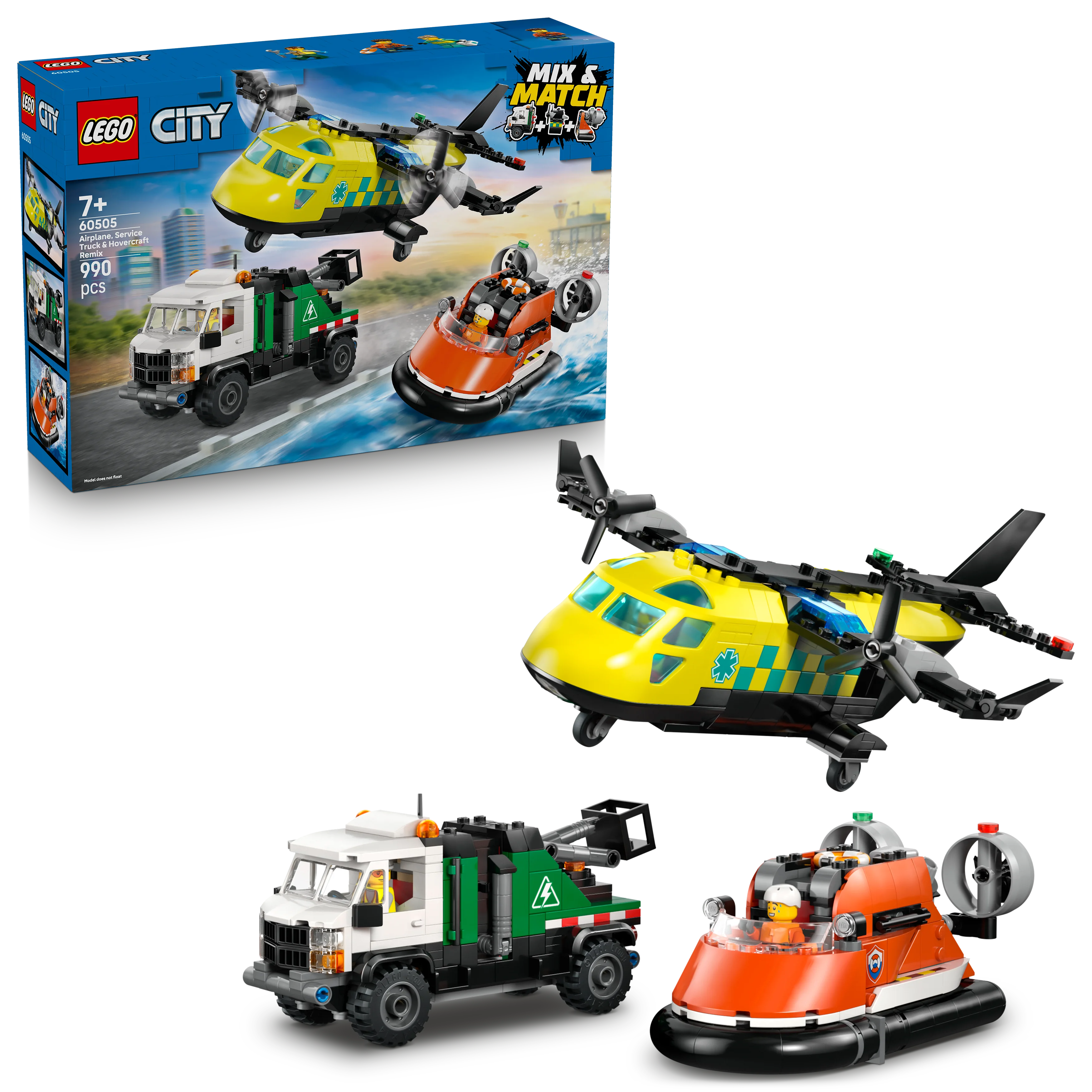 60505 Airplane, Service Truck & Hovercraft Remix - Kiddy Zone