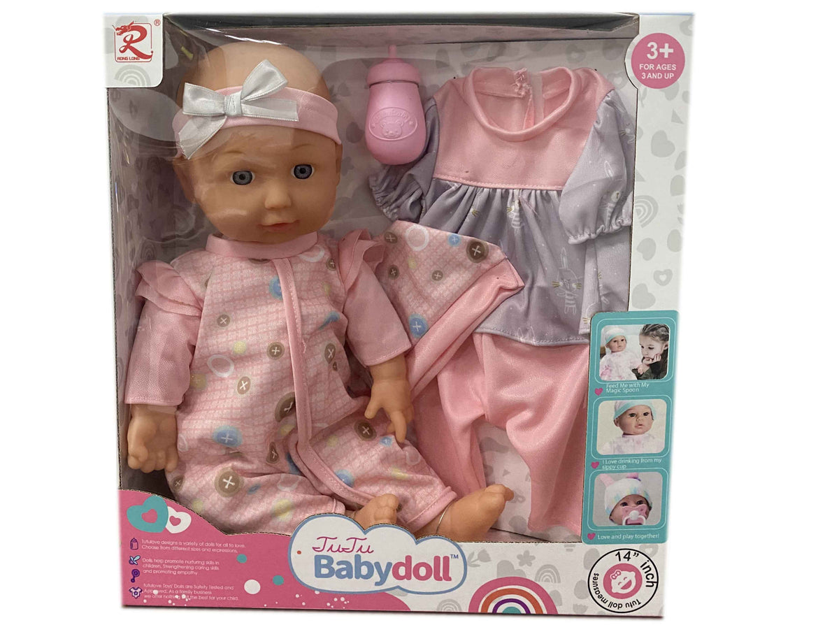 Tutu Babby 14 inchDoll w/ acc, pink