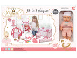 Tutu Baby 18-in-1 Doll Playset w/ Lovely Dress &Accessories