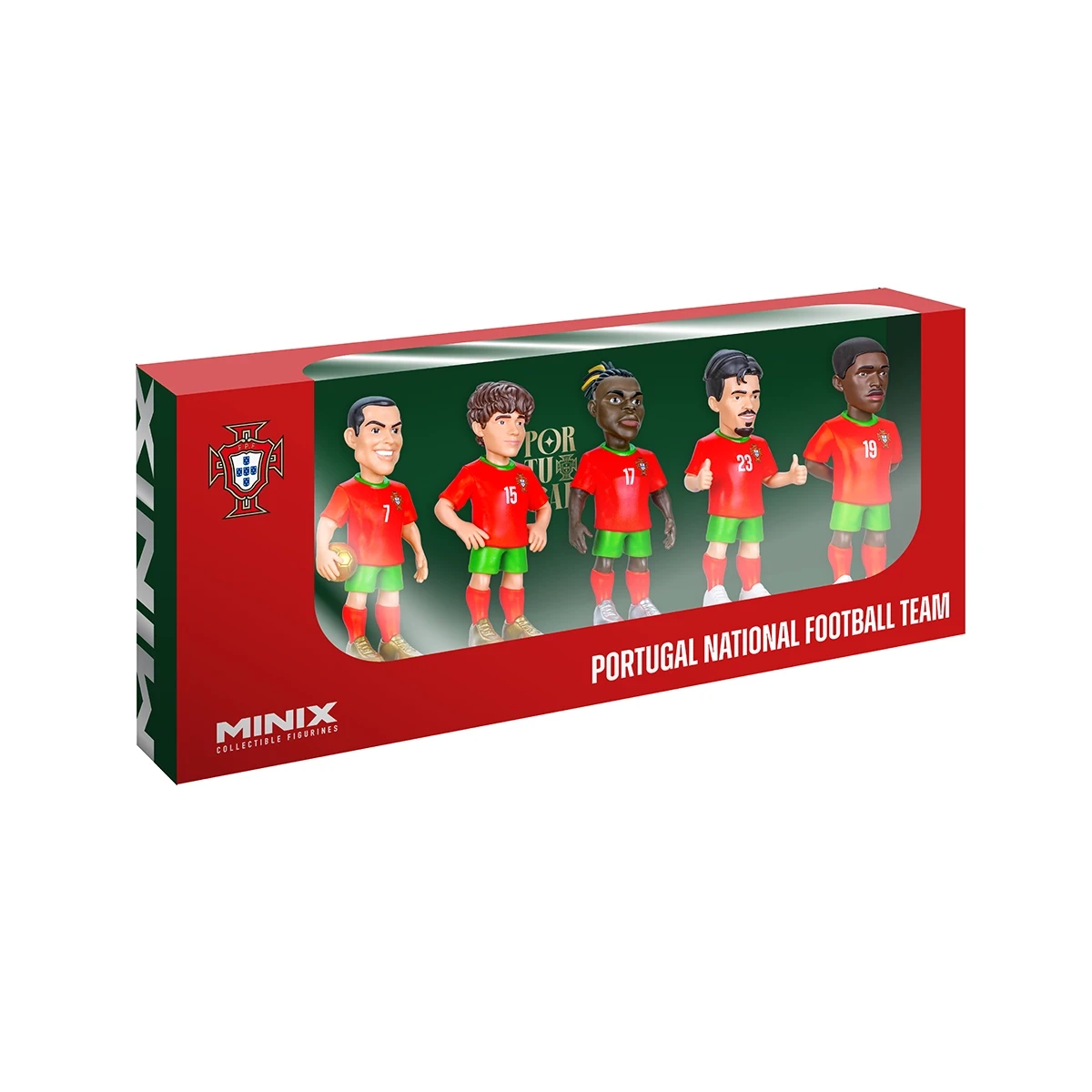 Minix Football Stars Portugal 5-Pack 7 cm (Cristiano, Joao Neves, Bernardo Silba, Vitinha, Nuno Mendes)
