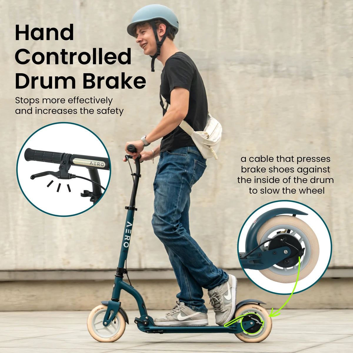 Aero Air Scooter with Pneumatic tires A8-Emerald