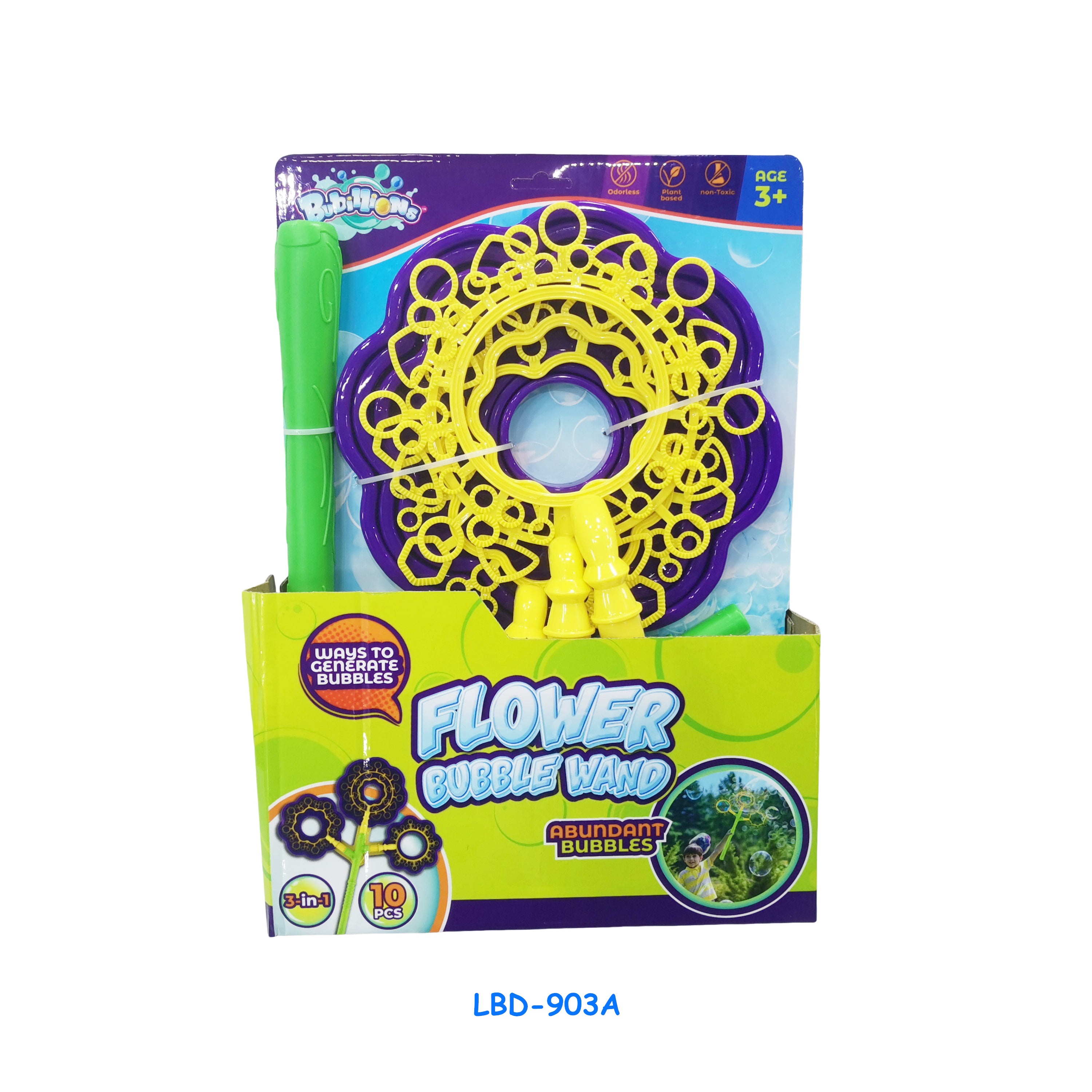 3IN1 FLOWER BUBBLE WAND 3YRS+