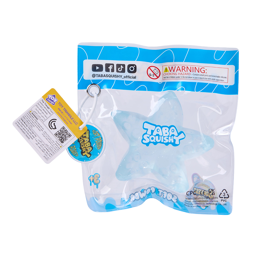 Taba Squishy Transparent Blue Starfish