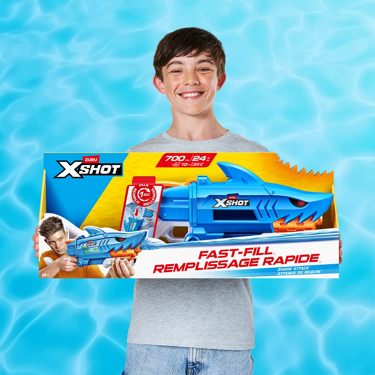 XSHOT WATER-FAST FILL-SHARK WATER BLASTER