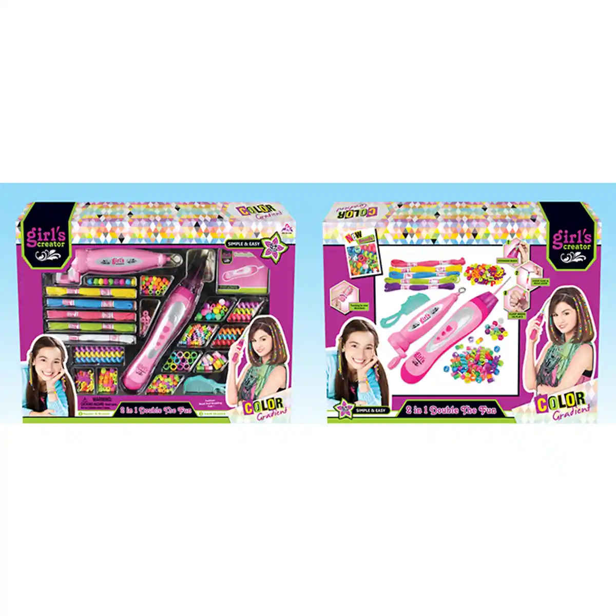 Girls Creator - 2in1 Double The Fun Braiding Kit